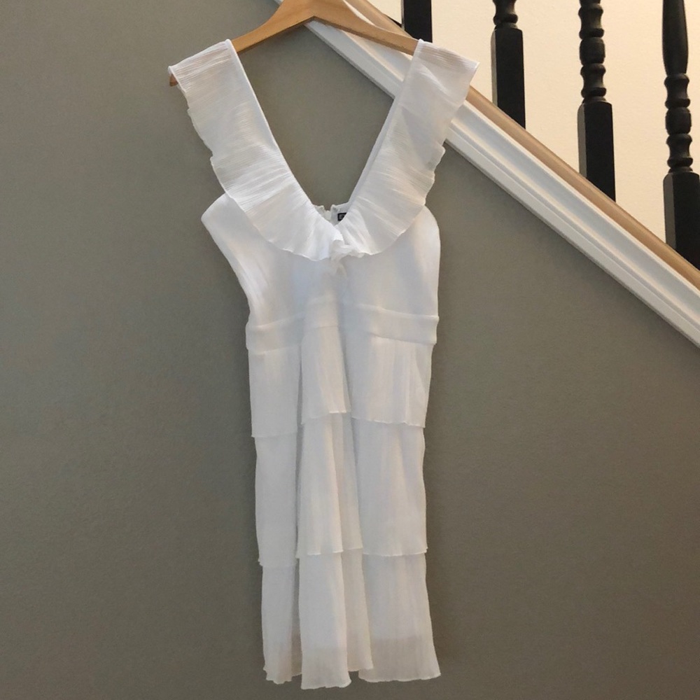 White Ruffle Express Dress